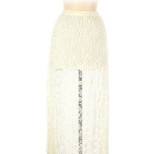Abercrombie and Fitch Ivory Maxi Lace Skirt, Women's Small